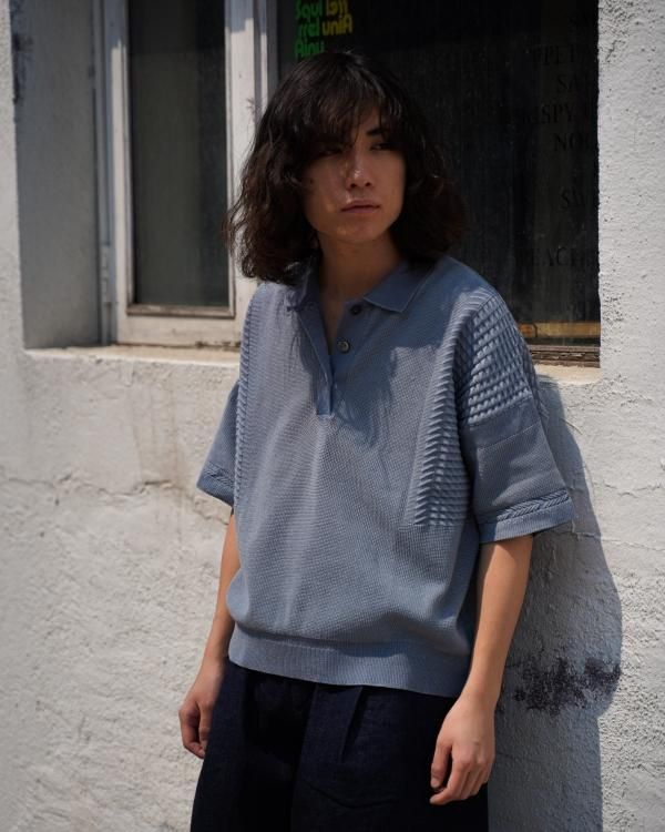 22SS】Hyoka Knit Polo(PALE BLUE)-