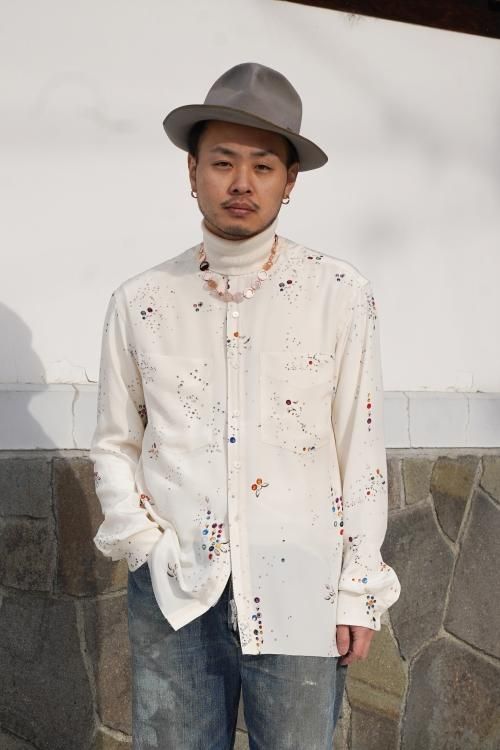 MASU（エムエーエスユー） [23SS] “ ZIP-UP GALAXY SILK SHIRT” -WHITE