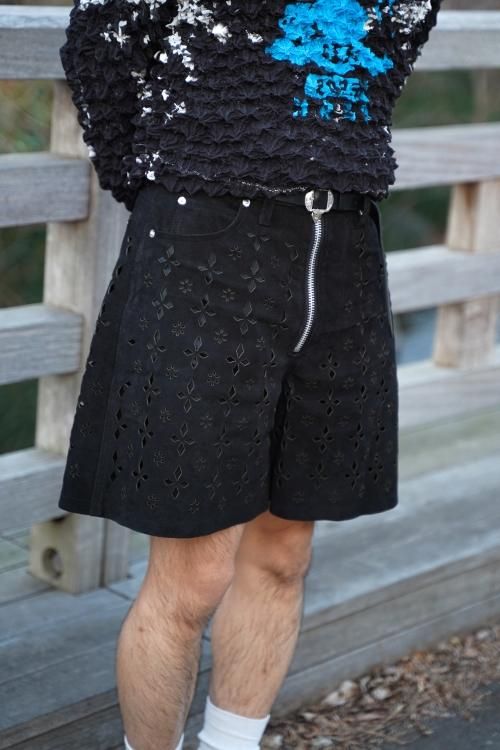 パンツ MASU DIAMOND-CUT LEATHER shorts 44 MASU（エムエーエスユー） [23SS] “ DIAMOND-CUT LEATHER SHORTS