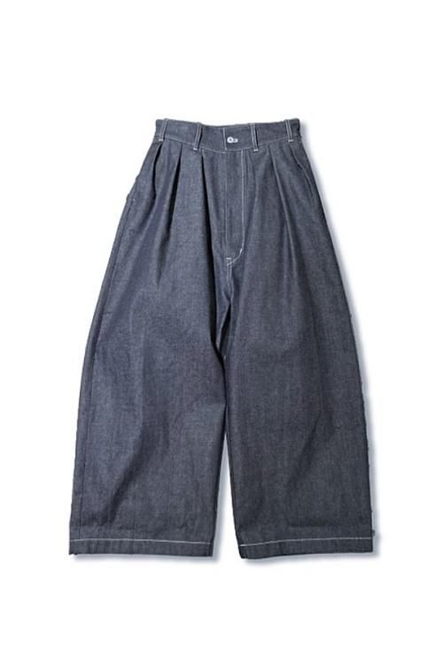 港*浜様 cvtvlist DAMAGEO usual 24 pants ブラウ 防寒内側ふわもこ2WAY SIDE ZIP WIDE PANTS【TWO-TONE和柄九尾