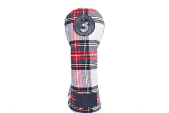 ヘッドカバー タータンチェックヘッドカバー おしゃれヘッドカバー オリジナルヘッドカバー N E Hutte チェックヘッドカバー