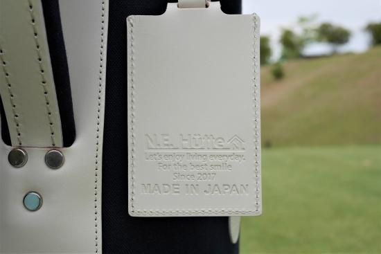 ▲本革▲ ヘッドカバー6点付限定10本キャディバッグ ホワイト/ブラック △本革△ ヘッドカバー6点付限定10本キャディバッグ ホワイト