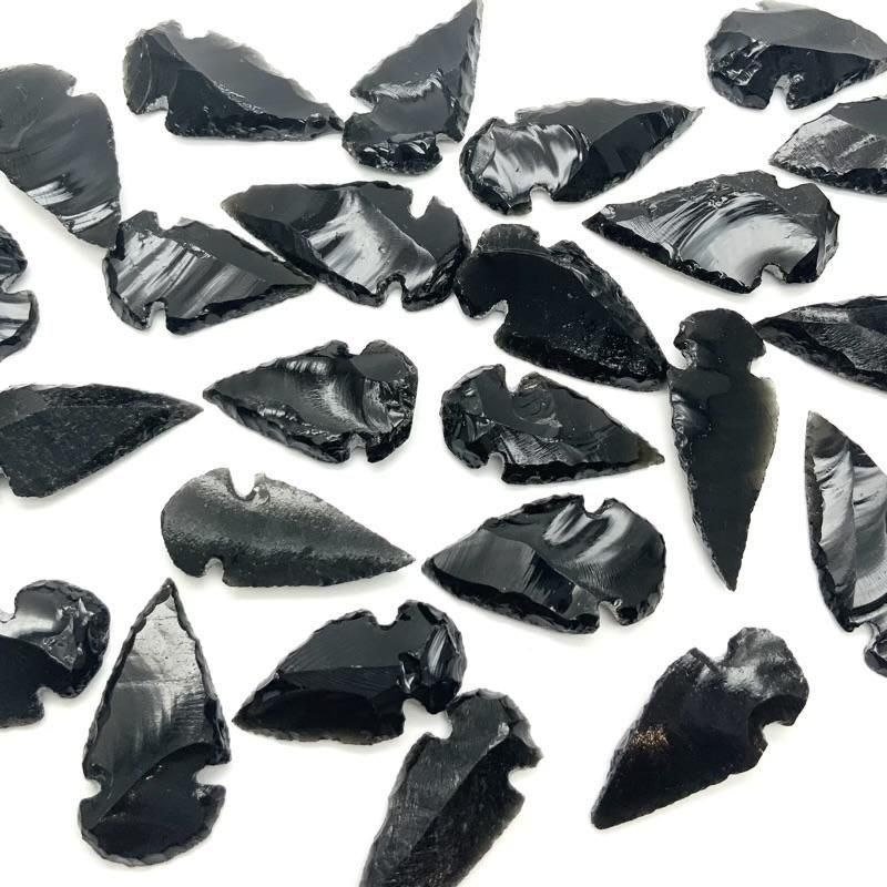 黒曜石 矢じり 3個セット 】 黒曜石 オブシディアン 矢じり
