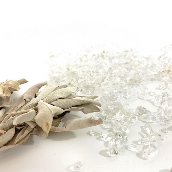 浄化セット - 水晶とホワイトセージ - 】 クリスタル crystal