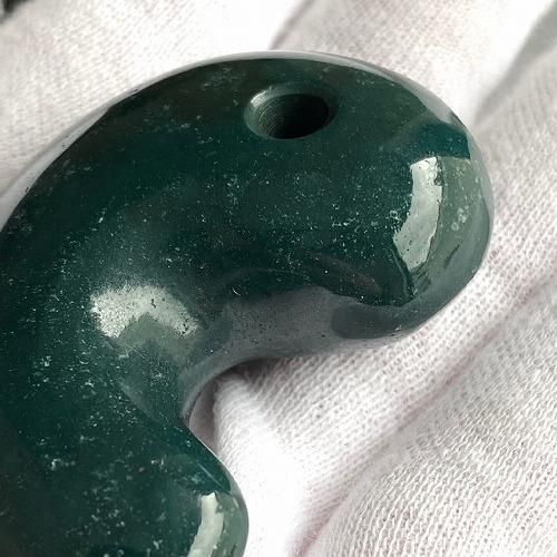 碧玉 勾玉(大＋) AA 巴形 】 青めのう 碧石 出雲石 限定 一点物 勾玉