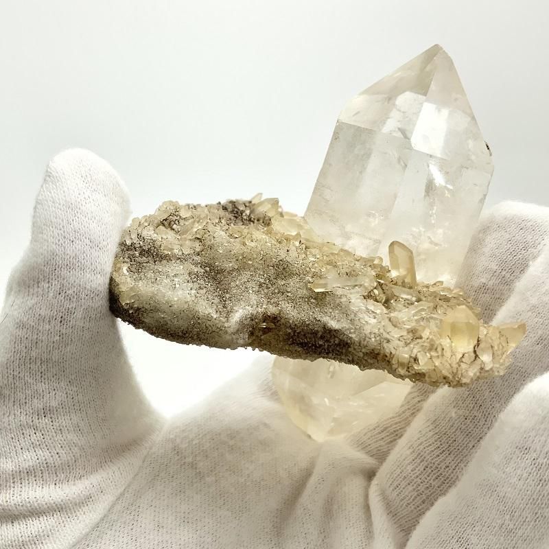 水晶ダブルポイント 母岩付き 】 レインボー クォーツ quartz