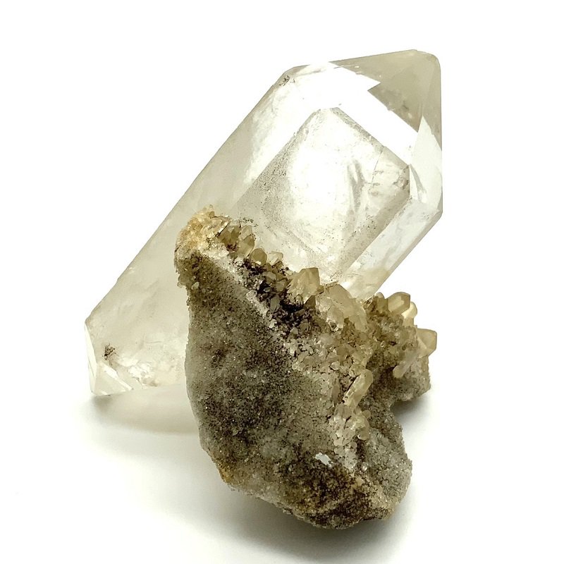 【 水晶ダブルポイント 母岩付き 】 レインボー クォーツ quartz 限定品 一点物  [ 動画あり ]