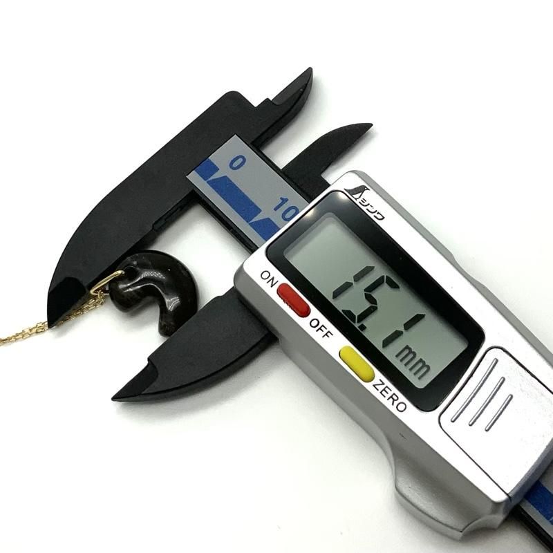 諏訪産黒曜石 勾玉 ペンダント K18】 オブシディアン 長野県産