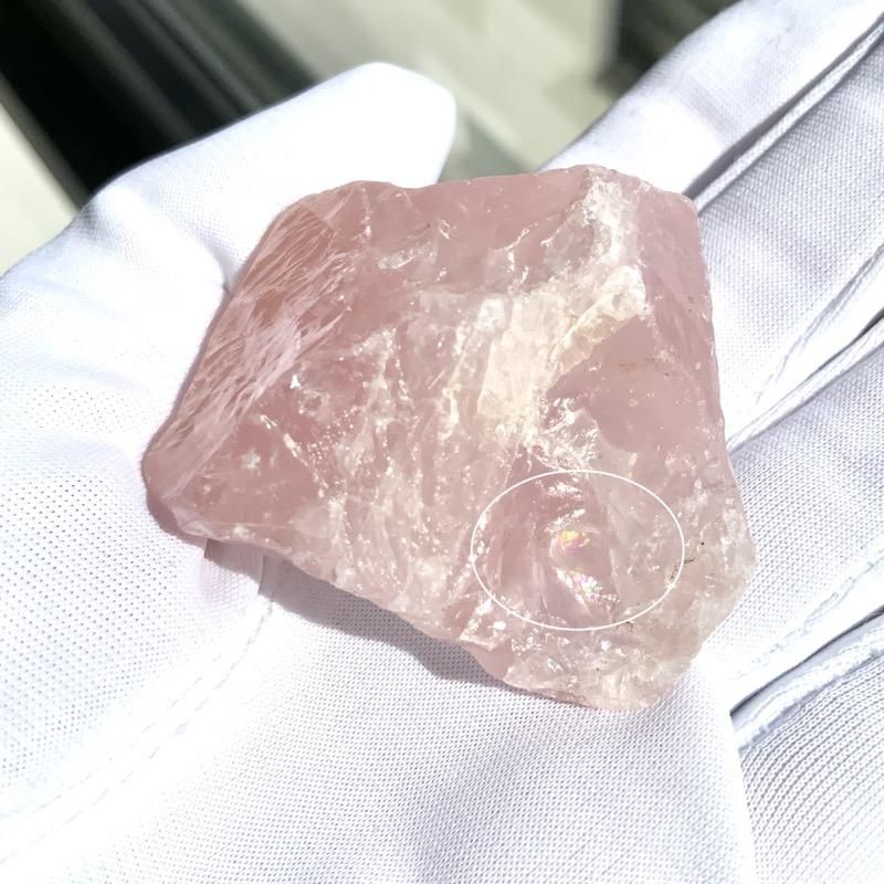 レインボーローズクォーツ原石(小) セット 】 紅水晶 ピンク