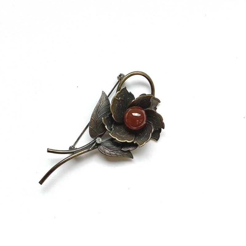 14K ブローチ　めのう めのう ブローチ 】 瑪瑙 メノウ agate アゲート 天然石 限定品 稀少