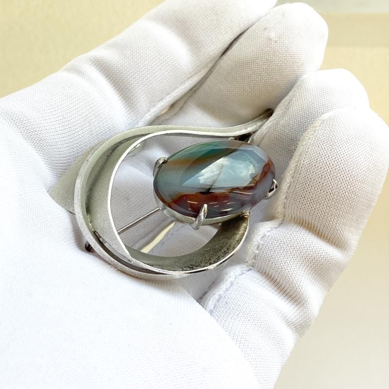 めのう ブローチ 】 縞めのう 瑪瑙 メノウ agate アゲート 天然石 限定