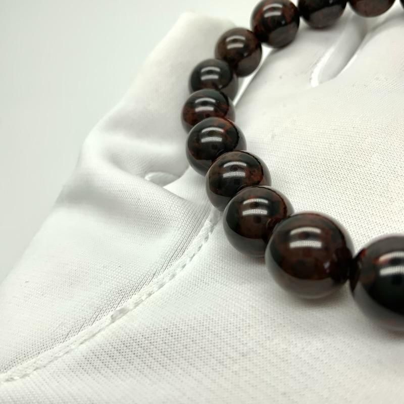 十勝石 ブレスレット AAA 10mm玉 】 黒曜石 北海道 オブシディアン