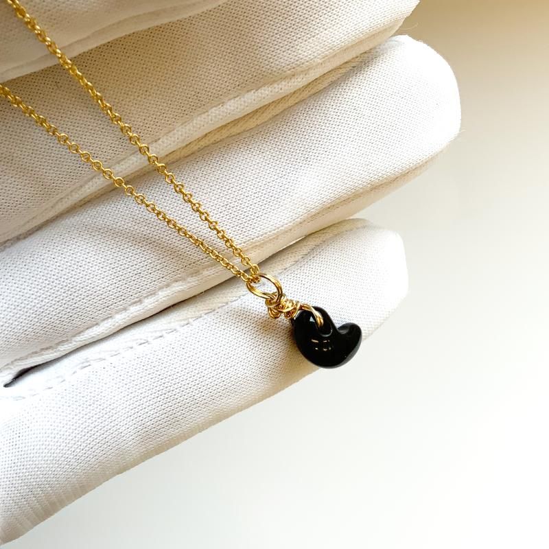 18K金メッキ黒曜石のネックレスです-昨年購入しました ゴールデンオブシディアン 黒曜石 ペンダントトップ ワイヤー