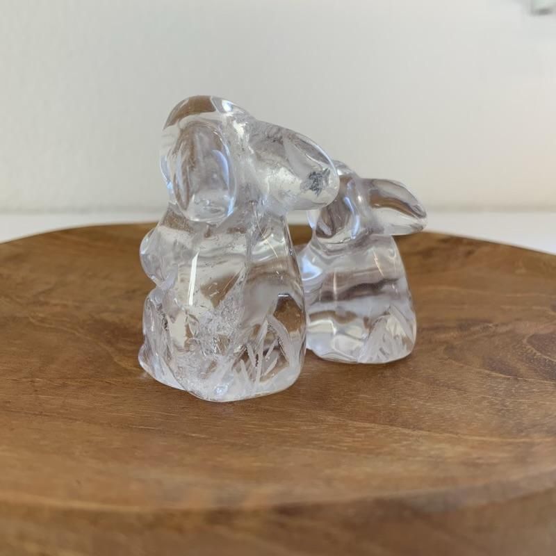 水晶 親子うさぎ 】 クォーツ quartz 天然石 万能石 浄化 開運
