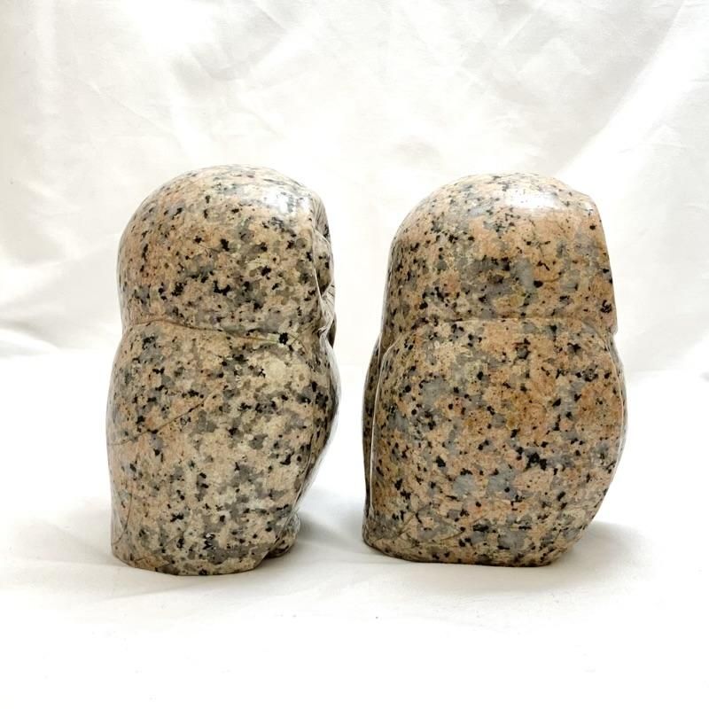 【ヤマモ】ファミリー フクロウ(御影石) 御影石［梟／フクロウ／ふくろう］石彫 石彫り 置物 - メルカリ