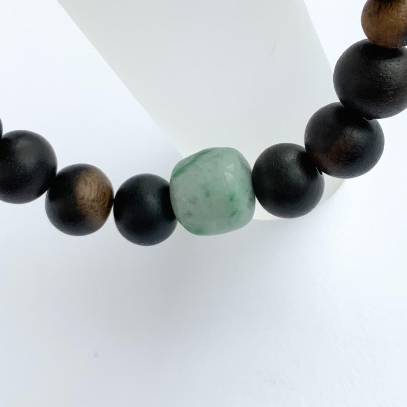 糸魚川翡翠 黒柿 ブレスレット 】 幻の木 国産 天然石 糸魚川産翡翠