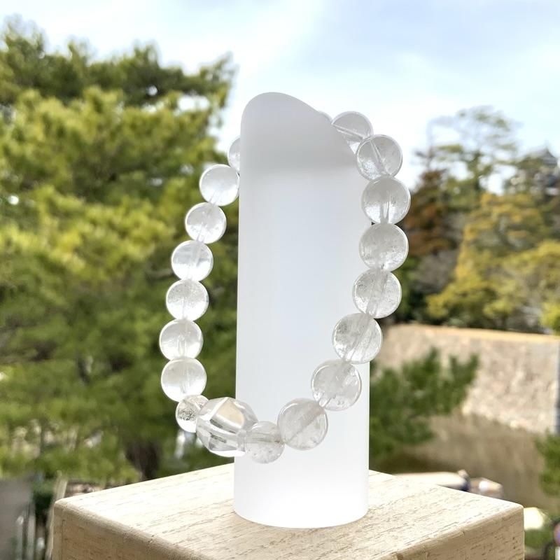 乙女鉱山産水晶切子玉/黒平鉱山産水晶ブレスレット 10mm玉 】 クォーツ 