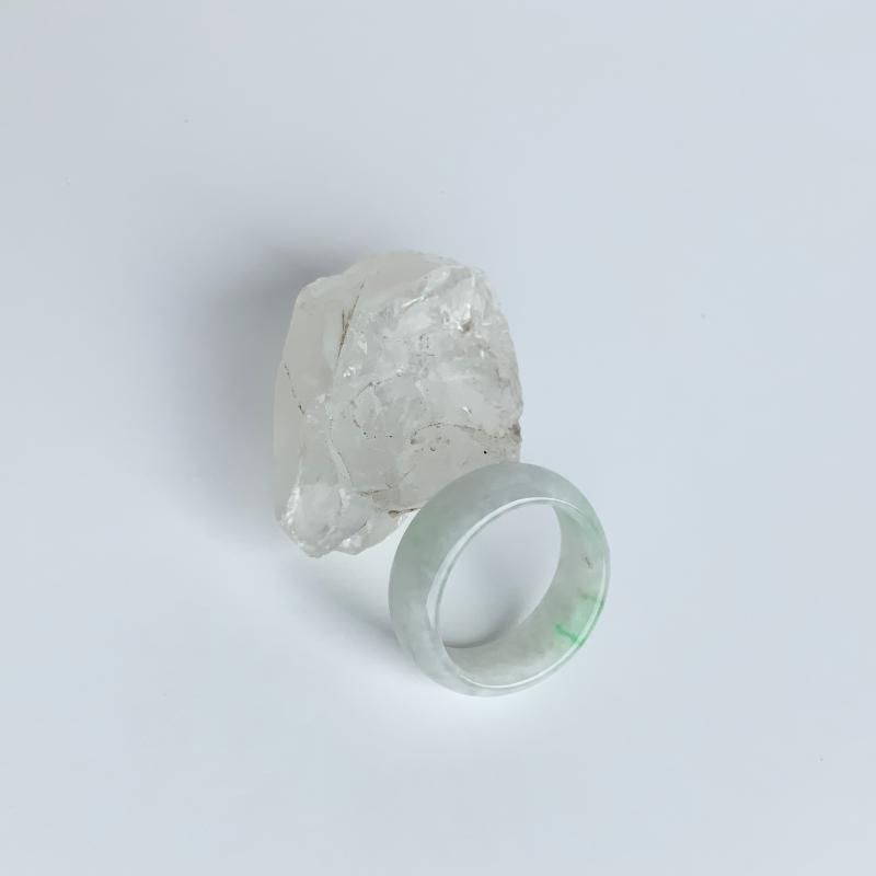 ミャンマー産 翡翠 指輪約15号(サイズ調整可能) 藍水