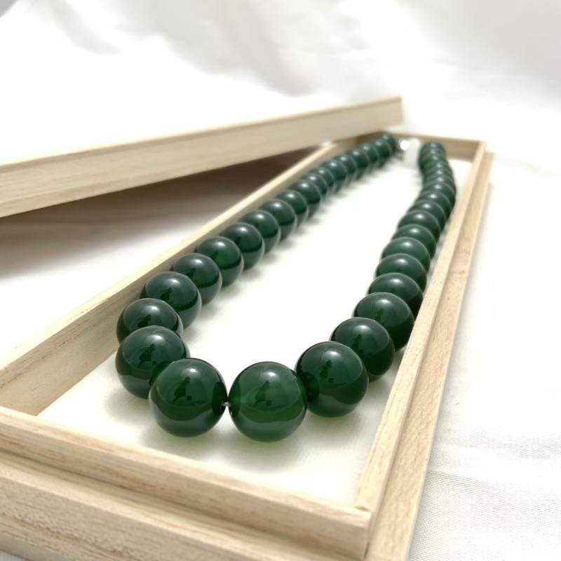 緑めのう ネックレス 12mm玉 】 瑪瑙 メノウ agate アゲート