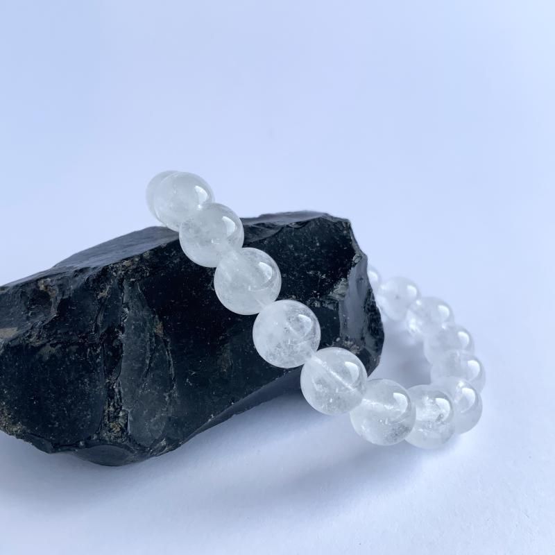 黒平産水晶１０mmと乙女鉱山産水晶１０mmのブレスレット 乙女鉱山水晶切子玉/黒平鉱山産水晶ブレスレット 10mm玉 】 乙女