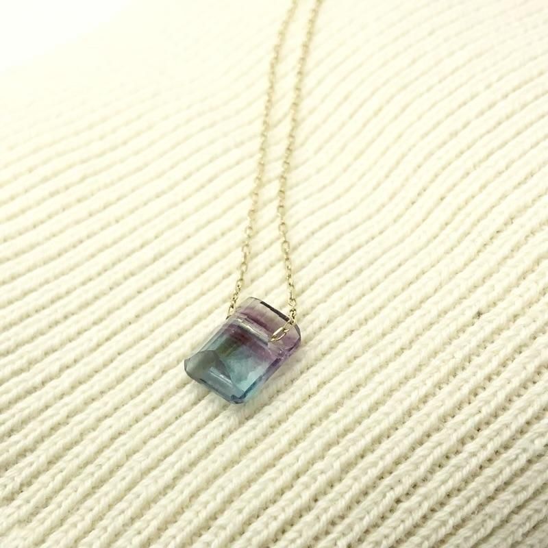 フローライト ペンダント K10チェーン 】 蛍石 fluorite 精神