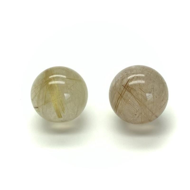 ルチルクォーツ ミニ丸玉 2個セット 】 針状結晶 quartz 天然石