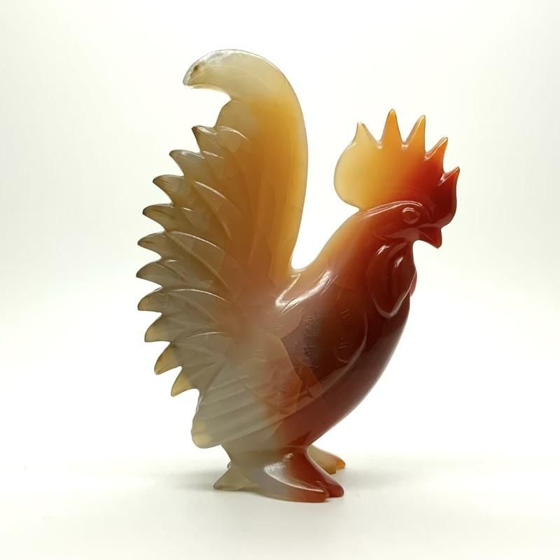 名工の逸品 】 赤めのう 細工/鶏にわとり - めのうの店川島