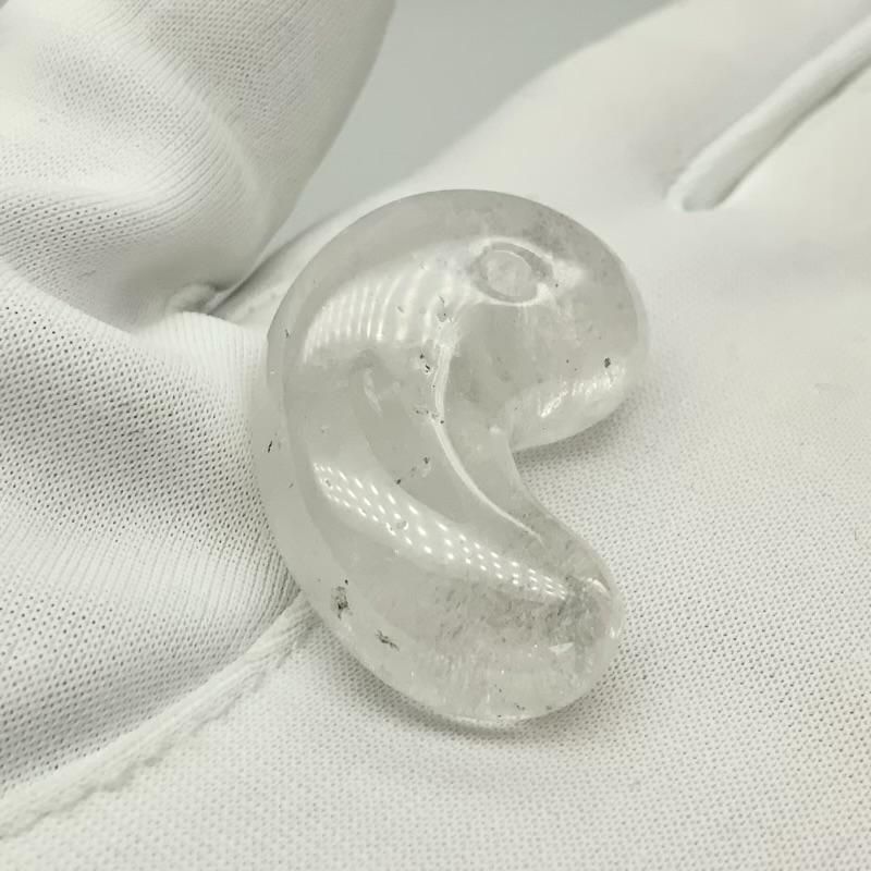 ✳激希少*勾玉　黒平向山鉱山水晶スモーキークォーツ成長過程　本物守護石に鑑別書付 ✳激希少*勾玉 黒平向山鉱山水晶スモーキークォーツ成長過程 本物守護