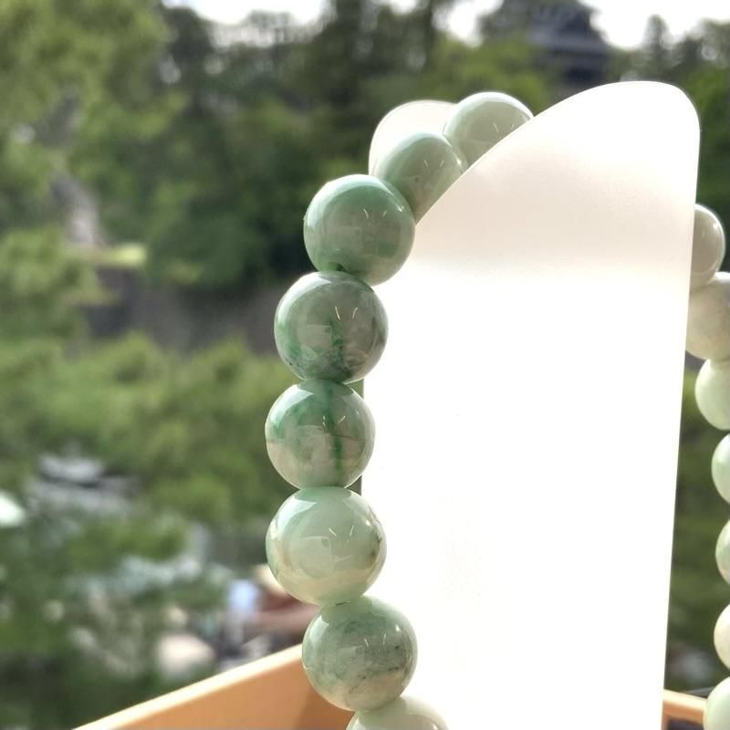 糸魚川翡翠 ブレスレット 9mm玉 】 糸魚川産翡翠 限定 一点物 糸魚川翡翠 ブレスレット 9mm玉 】 糸魚川産翡翠 限定 一点物