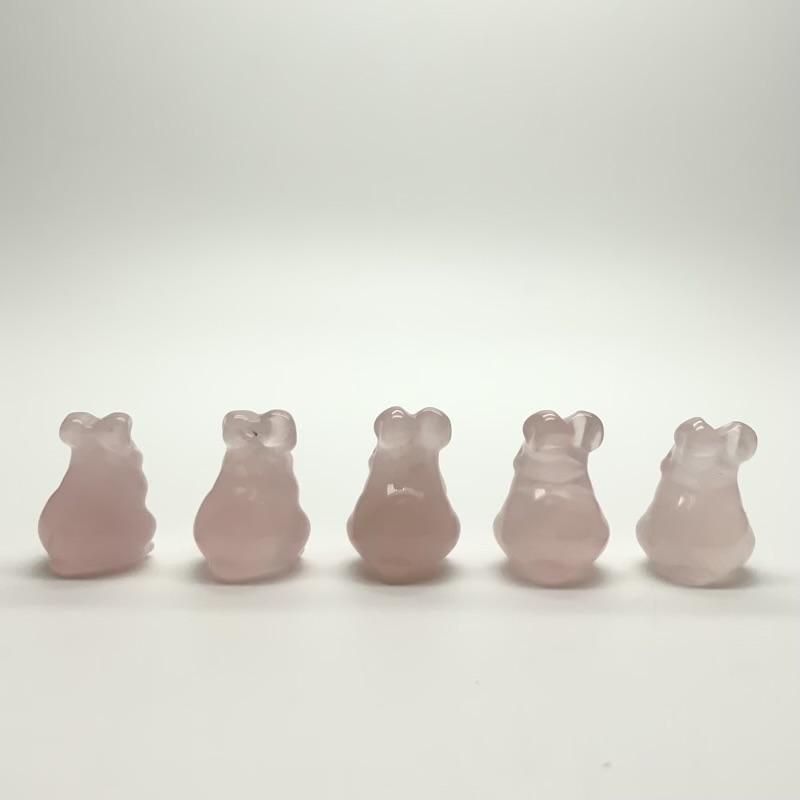 天然石ローズクォーツ　うさぎストラップ　No.1892 天然石ローズクォーツ うさぎストラップ No.1892 天然石ローズ