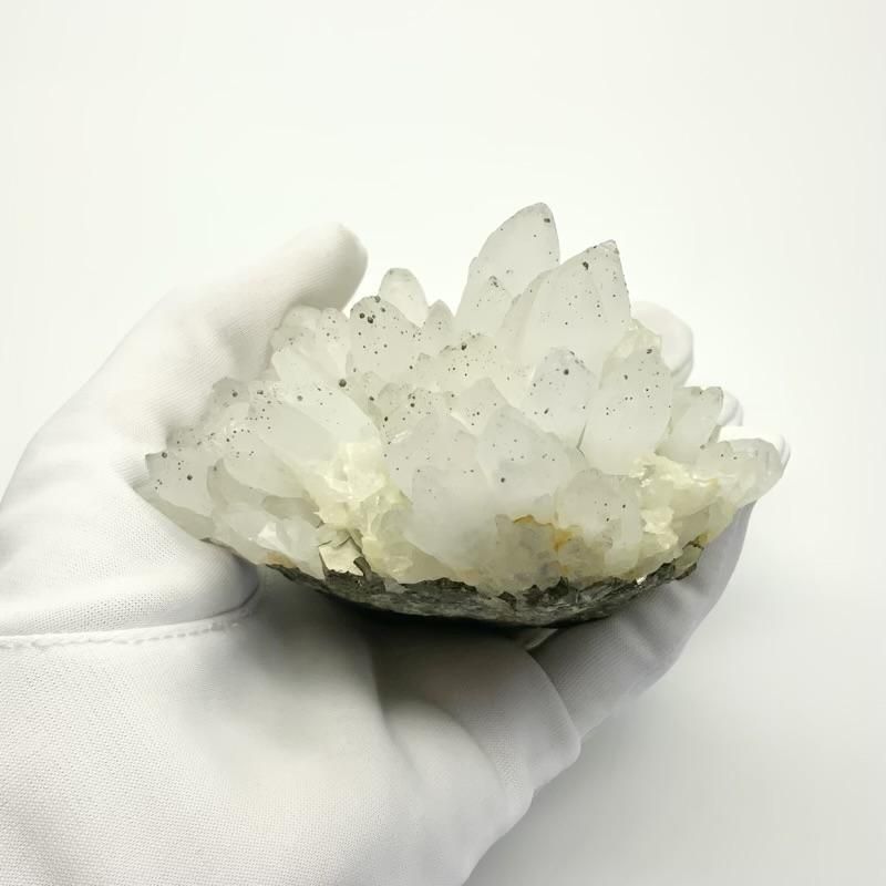 国産水晶/パイライト クラスター原石 青森県尾太鉱山産 】 日本 国産水晶/パイライト クラスター原石 青森県尾太鉱山産 】 日本