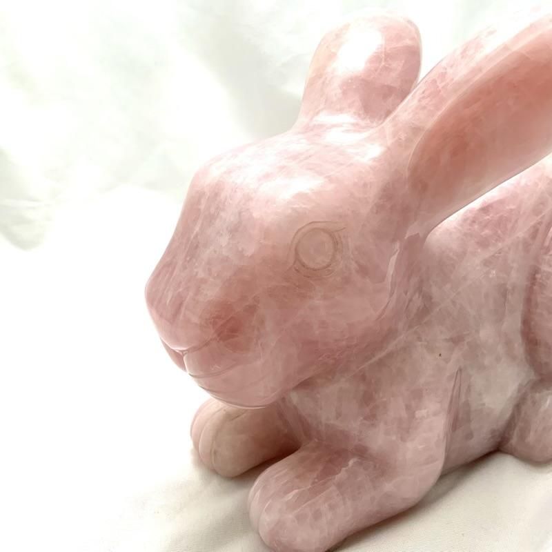 ローズクォーツ うさぎ 】 rosequartz 紅水晶 桃色 ピンク色 ローズクォーツ うさぎ 】 rosequartz 紅水晶 桃色 ピンク色