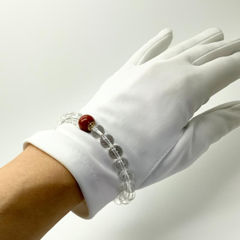 佐渡赤玉石 /水晶 ブレスレット 10mm玉 】 佐渡の赤玉 水晶 限定 一点
