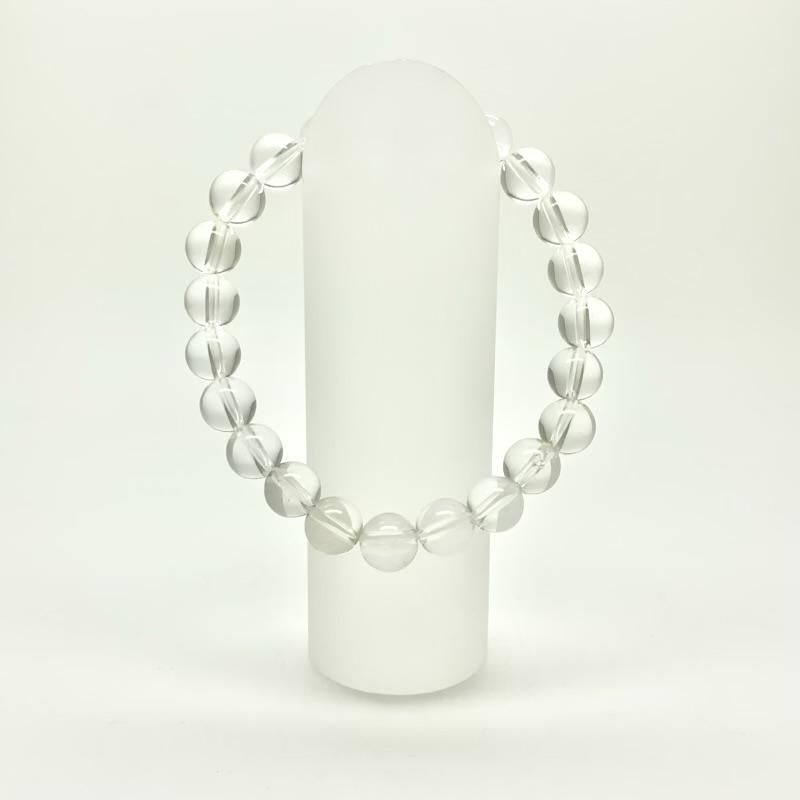 【気の保管庫】22個サイズ桃 8mm 水晶ブレスレットおまけ遠隔レイキ処置あり 山梨県八幡山鉱山 水晶ブレスレット