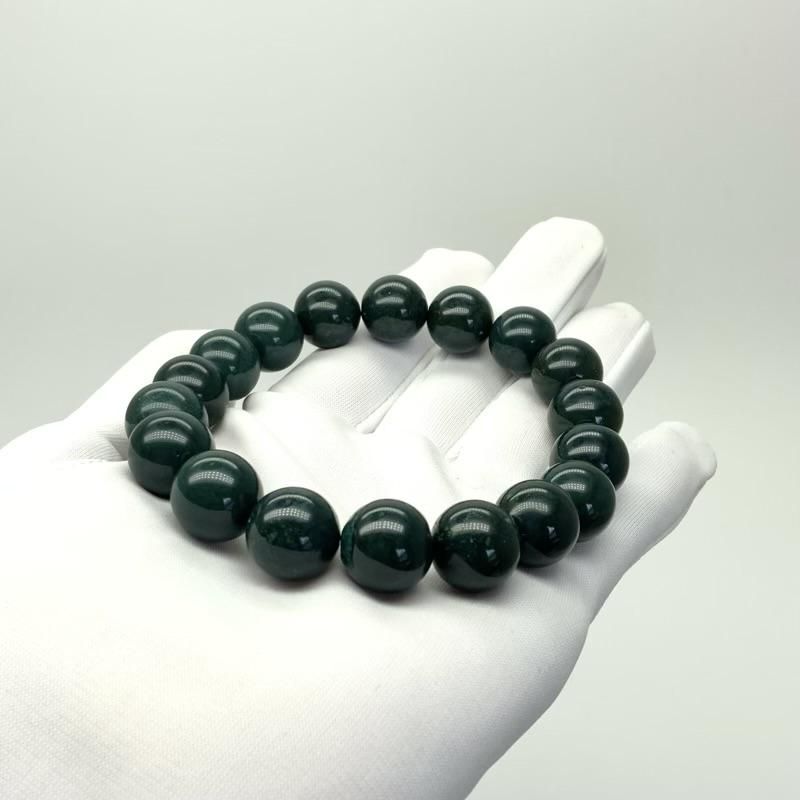 碧玉 AA 12mm ブレスレット 】 出雲石 国産 花仙山 青めのう 緑 碧玉 AA 12mm ブレスレット 】 出雲石 国産 花仙山 青めのう 緑