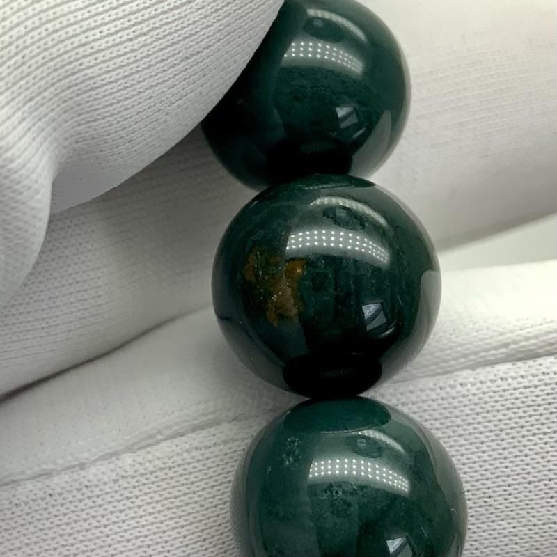 碧玉 AA 12mm ブレスレット 】 出雲石 国産 花仙山 青めのう 緑 碧玉 AA 12mm ブレスレット 】 出雲石 国産 花仙山 青めのう 緑