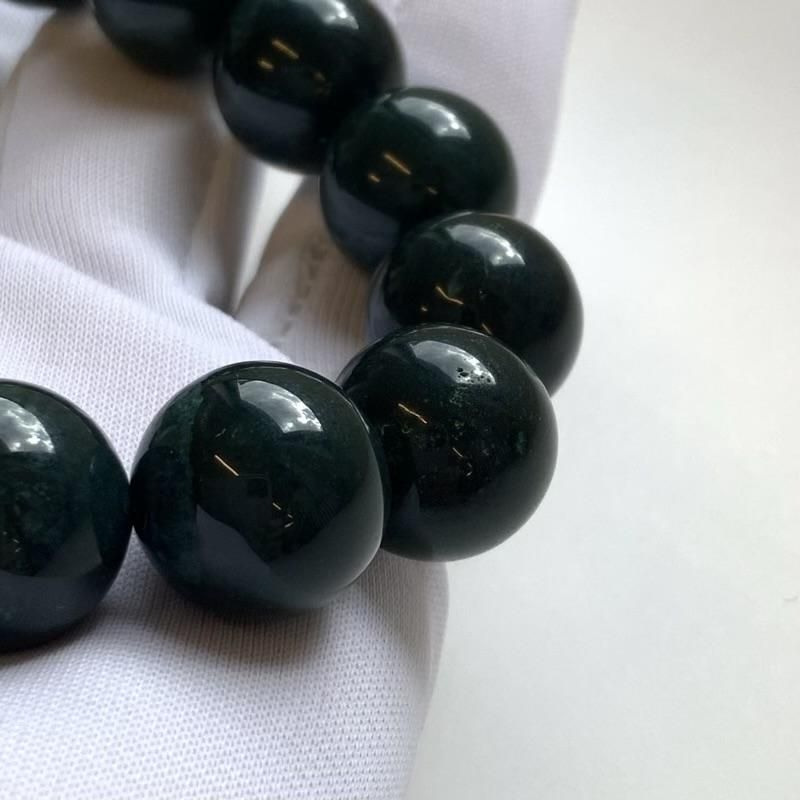 碧玉 AA 12mm ブレスレット 】 出雲石 国産 花仙山 青めのう 緑 碧玉 AA 12mm ブレスレット 】 出雲石 国産 花仙山 青めのう 緑