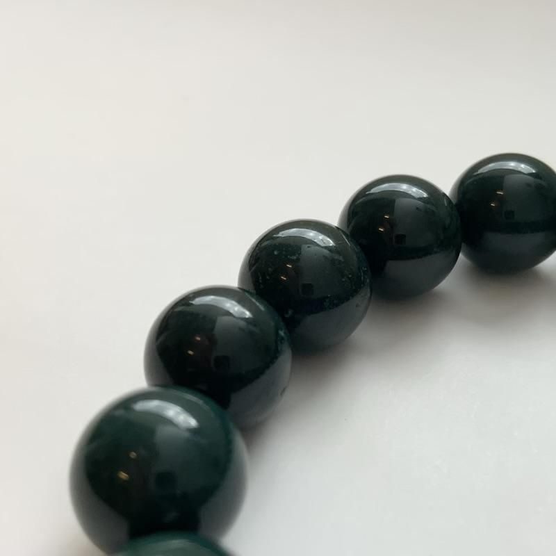 碧玉 AA 12mm ブレスレット 】 出雲石 国産 花仙山 青めのう 緑 碧玉 AA 12mm ブレスレット 】 出雲石 国産 花仙山 青めのう 緑
