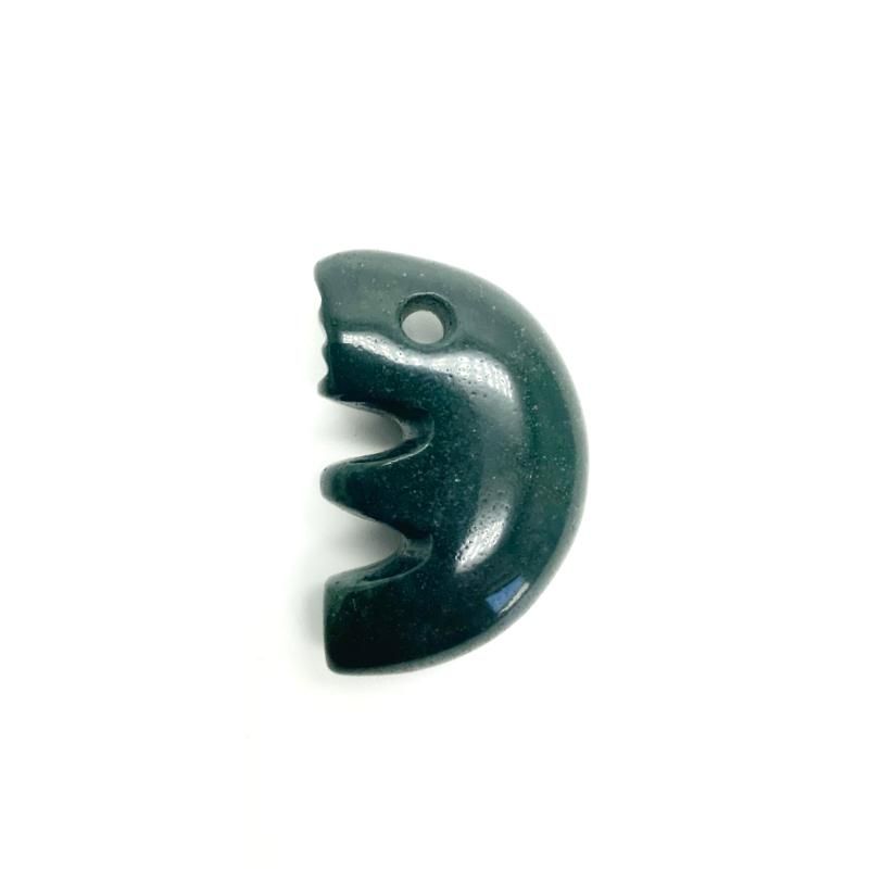 出雲石／碧玉 勾玉 大 AAA 獣型 】 出雲石 国産 花仙山 青めのう 緑 刻