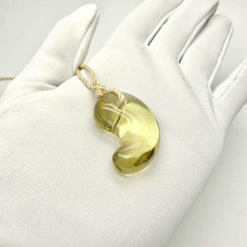 天然シトリン 勾玉 大麻紐ペンダント 】 黄水晶 クォーツ quartz