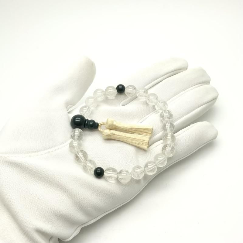 黒平産水晶/出雲石 念珠ブレスレット 】 クォーツ quartz 天然石