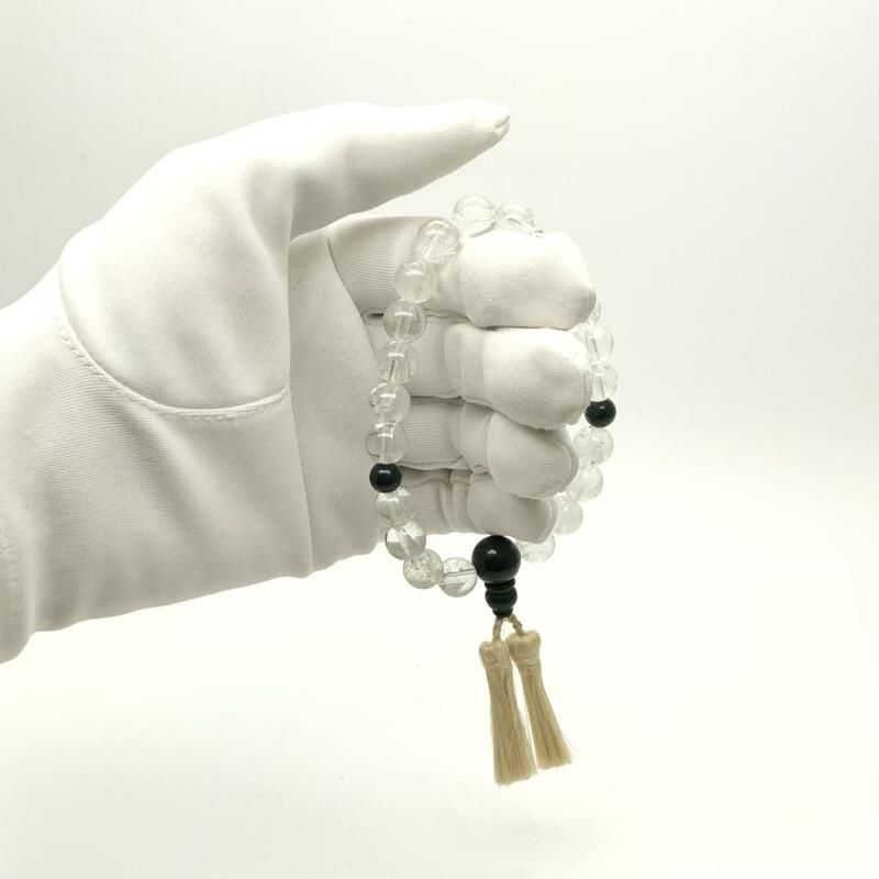 黒平産水晶/出雲石 念珠ブレスレット 】 クォーツ quartz 天然石