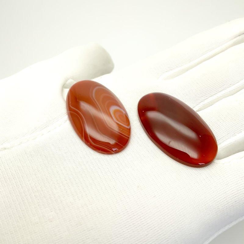 めのう ルース 2個セット 】 縞めのう 瑪瑙 メノウ agate