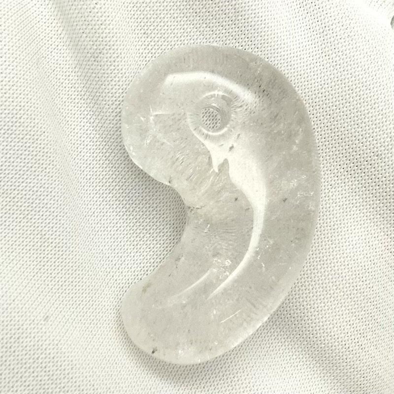 ✳激希少*勾玉　黒平向山鉱山水晶スモーキークォーツ成長過程　本物守護石に鑑別書付 ✳激希少*勾玉 黒平向山鉱山水晶スモーキークォーツ成長過程 本物守護