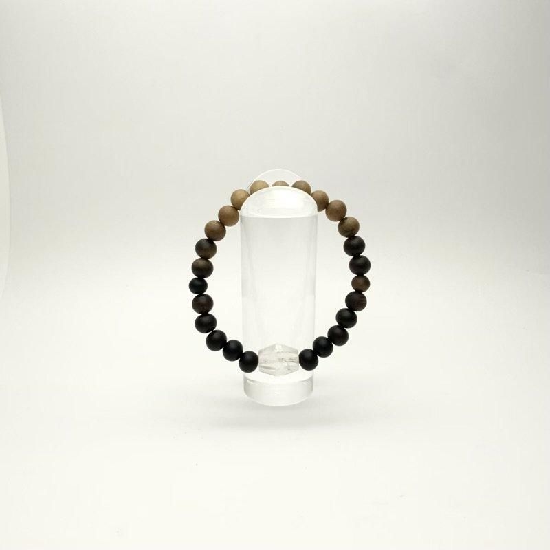 乙女鉱山水晶切子玉/黒柿ブレスレット8mm 】 乙女水晶 天然石 乙女鉱山水晶切子玉/黒柿ブレスレット8mm 】 乙女水晶 天然石