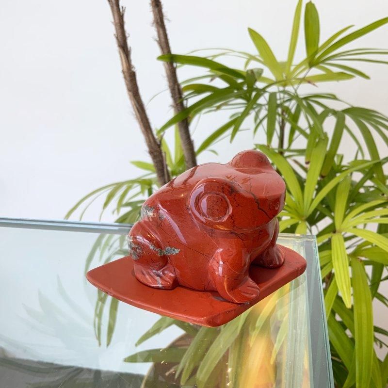ジャスパー カエル プレート付き 】 蛙 かえる 赤めのう アゲート