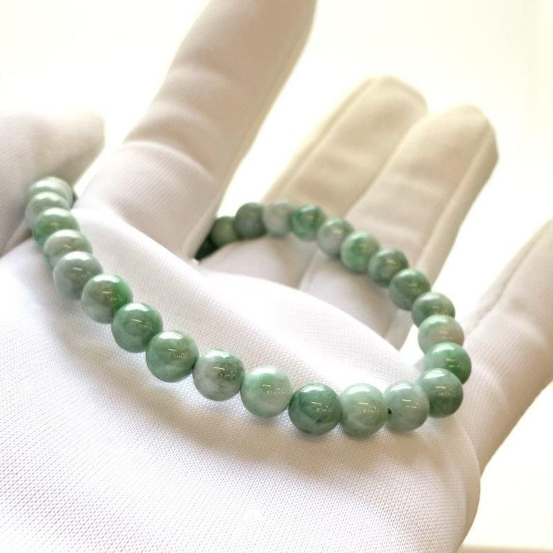 糸魚川翡翠 ブレスレット 6mm玉 】 糸魚川産翡翠 限定 一点物