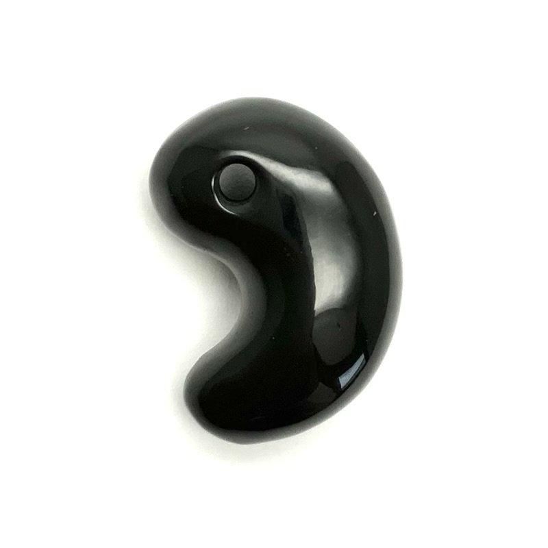 黒曜石　勾玉　２５０７２６－０９ 黒曜石 勾玉 250726－09