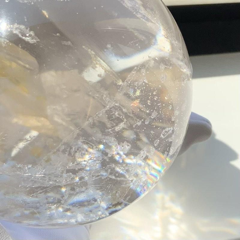 天然水晶(ライモナイト入り) 丸玉 台付き 】 オーロラクォーツ 天然水晶(ライモナイト入り) 丸玉 台付き 】 オーロラクォーツ