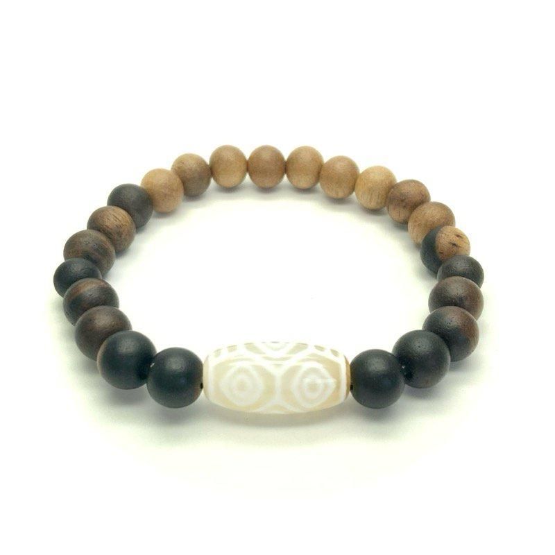 龍眼天珠 黒柿ブレスレット 】 りゅうがんてんじゅ 玉髄